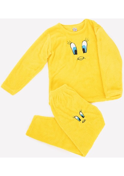 Kız Çocuk Peluş Baskılı Polar Pijama Takımı fiyatları