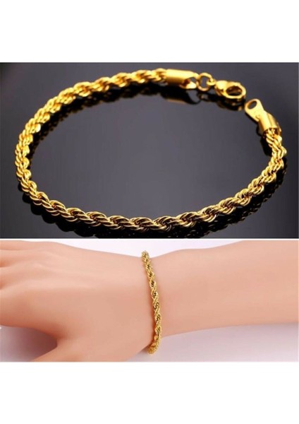 Unisex Altın Kaplama Kalın Burgu Kolye Bileklik Set fırsatları