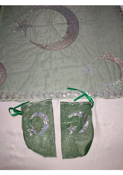 Kına Gecelerinde Damatlar Için Ayyıldız Desenli Kına Örtüsü ve Eldiveni Damat Kına Örtüsü Seti Asker fiyatları