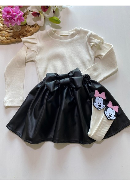 Deri Etek, Krem Badi ve Diz Altı Çorap Takım 24-36 Ay