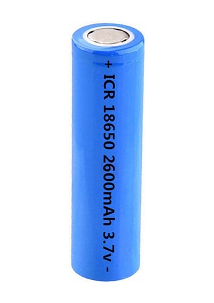 3.7 Volt 2200 Mah Şarj Edilebilir Li-Ion 18650 Başlıklı Pil