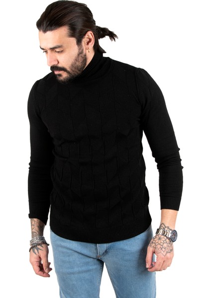 Desenli Tam Balıkçı Yaka Slimfit Erkek Kazak 2301462 fiyatları