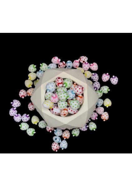 Çilek Figürlü Şeker Boncuk (25 Adet)