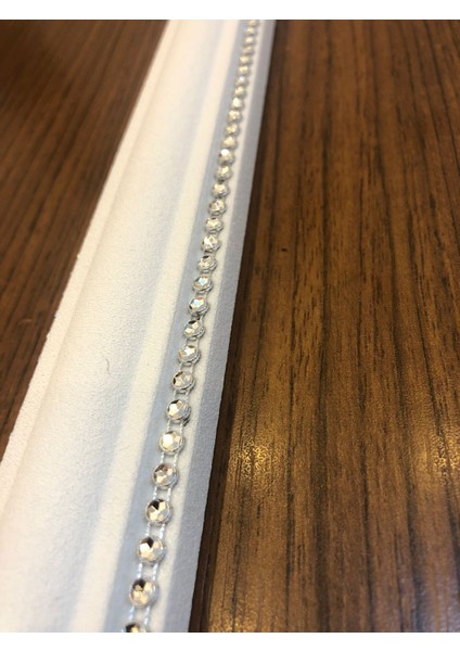 Yeditepe Osmanlı 2 Şeritli Dekoratif Gümüş Renk Taşlı Strafor Köpük Çıta Kartonpiyer -1 Metre