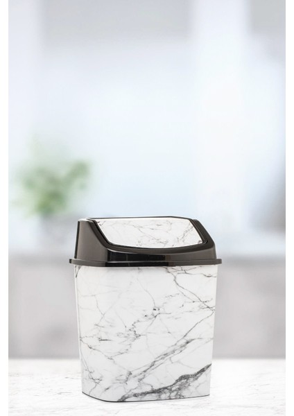 Çöp Kovası Beyaz Mermer Desenli Kokusuz Üst Açılır Çöp Kovası fiyatları