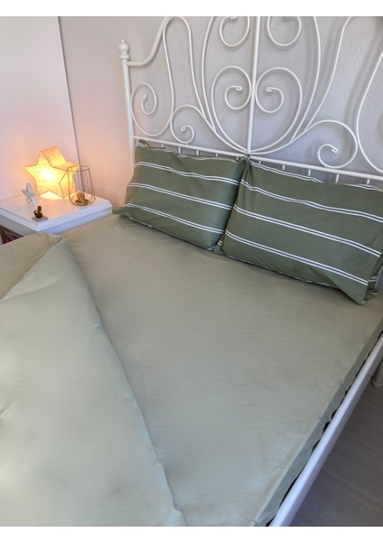 Çift Kişilik Su Yeşili Renkli Lastikli Çarşaf