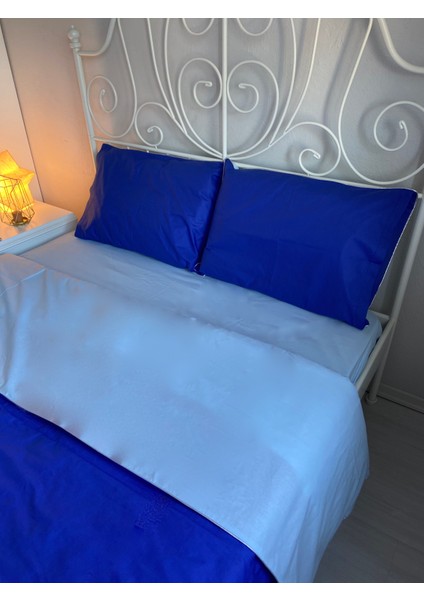 Çift Taraflı Lacivet-Açık Mavi Renkli Yastık Kılıfı