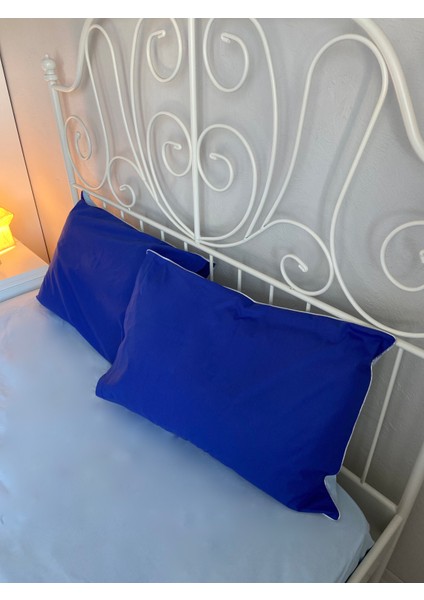 Çift Taraflı Lacivet-Açık Mavi Renkli Yastık Kılıfı fiyatları