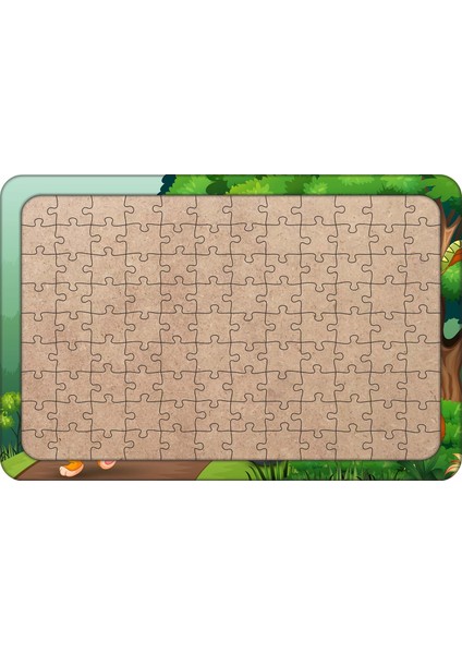 Mutlu Hayvanlar 108 Parça Ahşap Çocuk Puzzle Yapboz