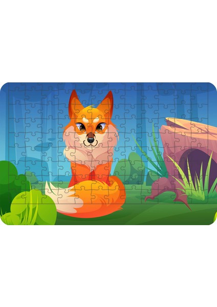 Tilki 108 Parça Ahşap Çocuk Puzzle Yapboz