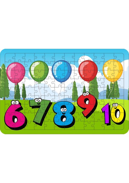 Sayılar 108 Parça Ahşap Çocuk Puzzle Yapboz Model 2