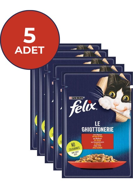 Sığır Etli Yetişkin Kedi Yaş Mama 85 gr x 5 Adet