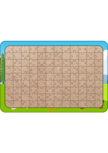 Hayvancıklar 108 Parça Ahşap Çocuk Puzzle Yapboz Model 3