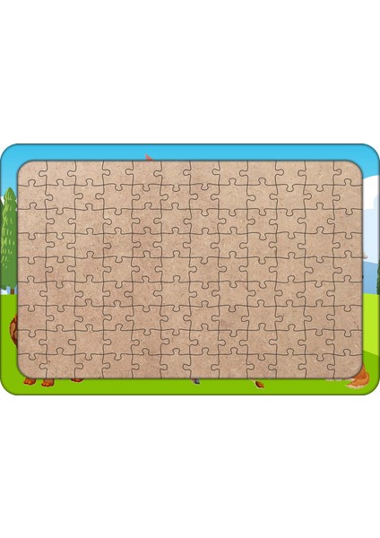 Hayvancıklar 108 Parça Ahşap Çocuk Puzzle Yapboz Model 1