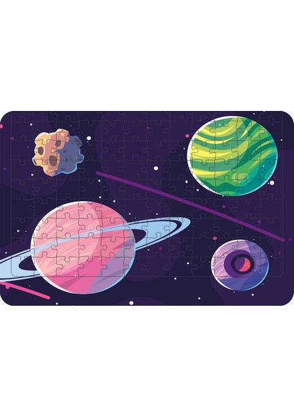 Galaksideki Astroitler 108 Parça Ahşap Çocuk Puzzle Yapboz