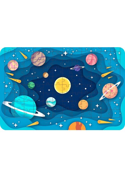 Galaksi 108 Parça Ahşap Çocuk Puzzle Yapboz Model 3