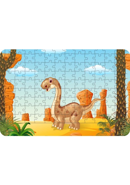 Dinozor Stegosaurus 108 Parça Ahşap Çocuk Puzzle Yapboz