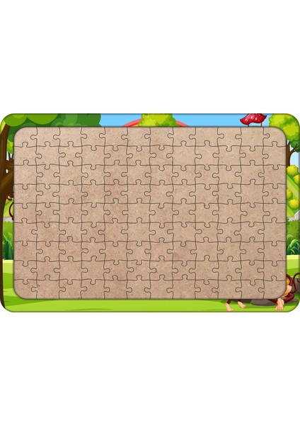 Maymun Evi 108 Parça Ahşap Çocuk Puzzle Yapboz