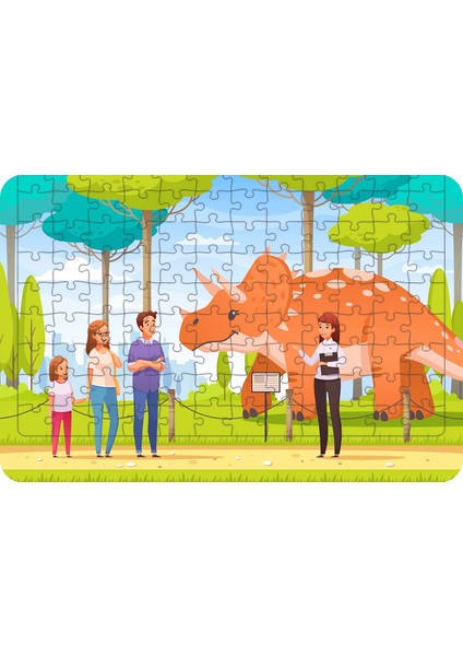 Dinozor Parkı 108 Parça Ahşap Çocuk Puzzle Yapboz