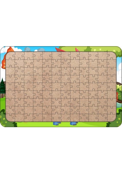 Dinozorlar 108 Parça Ahşap Çocuk Puzzle Yapboz Model 1
