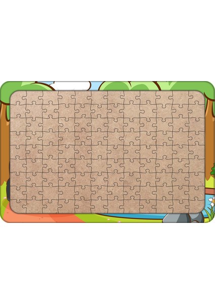 Goril ve Kurbağa 108 Parça Ahşap Çocuk Puzzle Yapboz
