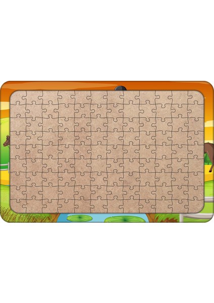 Binicilik Okulu 108 Parça Ahşap Çocuk Puzzle Yapboz
