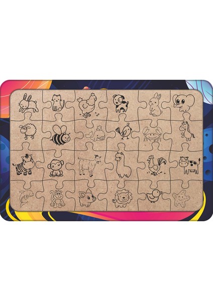 Uzay Mekiği 24 Parça Ahşap Çocuk Puzzle Yapboz Model 2