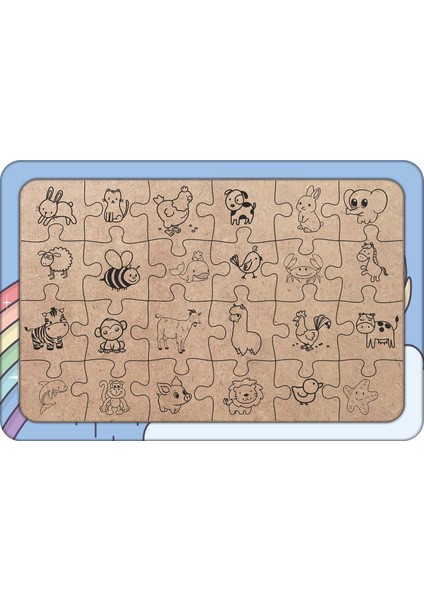 Unicorn Gökyüzünde 24 Parça Ahşap Çocuk Puzzle Yapboz