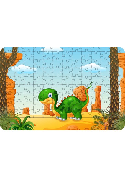 Bebek Dinozor 108 Parça Ahşap Çocuk Puzzle Yapboz