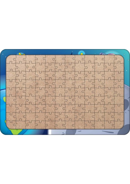 Astronot Çocuk 108 Parça Ahşap Çocuk Puzzle Yapboz