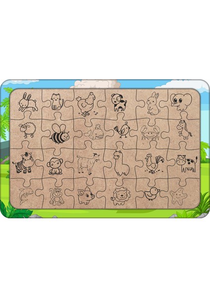 Vahsi Dinozor Tyrannosaurus 24 Parça Ahşap Çocuk Puzzle Yapbo