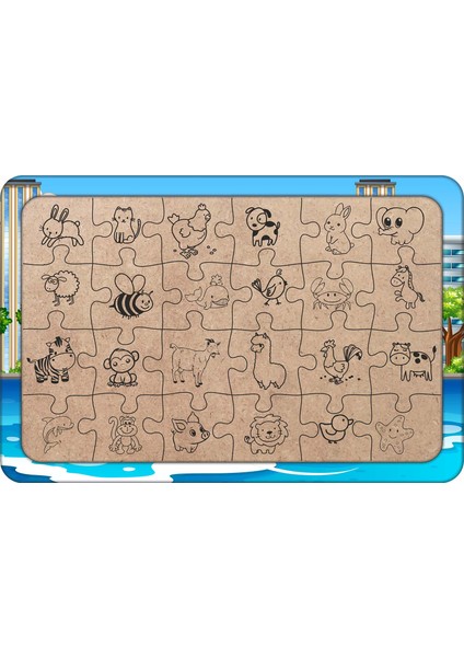 Sürat Teknesi 24 Parça Ahşap Çocuk Puzzle Yapboz Model 2