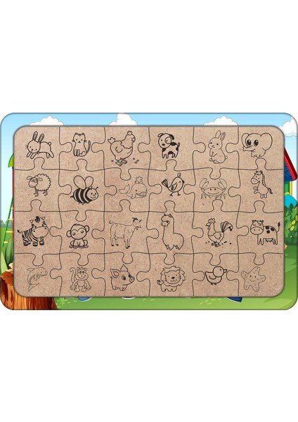 Parktaki Çocuklar 24 Parça Ahşap Çocuk Puzzle Yapboz