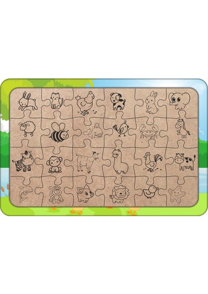 Sevimli Ördekler 24 Parça Ahşap Çocuk Puzzle Yapboz