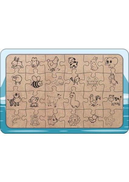 Küçük Penguenler 24 Parça Ahşap Çocuk Puzzle Yapboz Model