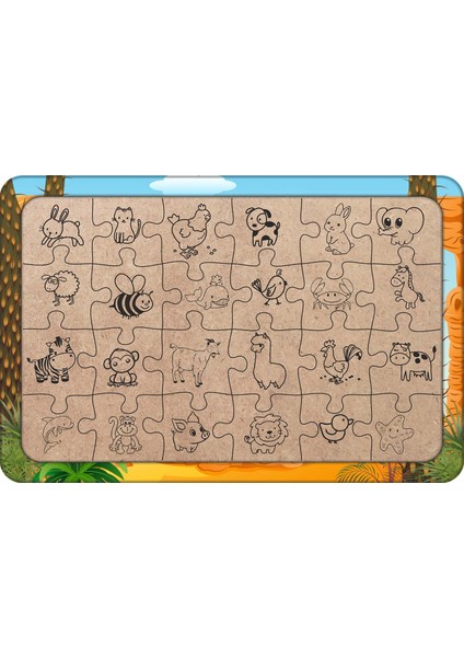 Dinozor Tyrannosaurus 24 Parça Ahşap Çocuk Puzzle Yapboz