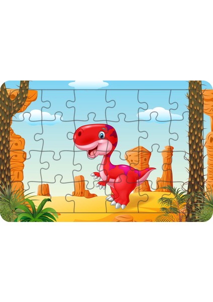 Dinozorlar 24 Parça Ahşap Çocuk Puzzle Yapboz Model 4
