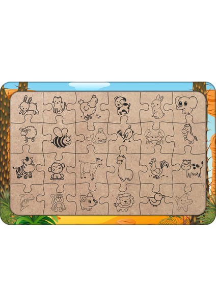 Dinozor Hadrosaur 24 Parça Ahşap Çocuk Puzzle Yapboz