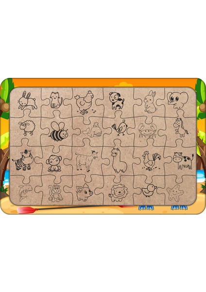 Kano Gezisi 24 Parça Ahşap Çocuk Puzzle Yapboz