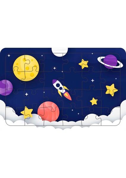 Galaksi 24 Parça Ahşap Çocuk Puzzle Yapboz Model 1
