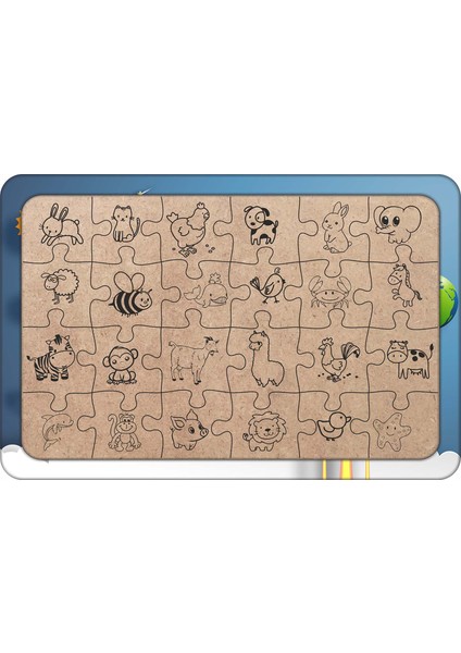 Roket Ateşlendi 24 Parça Ahşap Çocuk Puzzle Yapboz