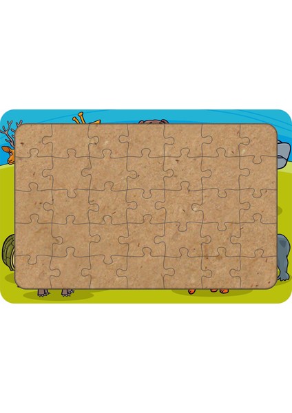 Hayvanlar 35 Parça Ahşap Çocuk Puzzle Yapboz Model 13