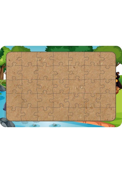 Hayvanlar 35 Parça Ahşap Çocuk Puzzle Yapboz Model 15