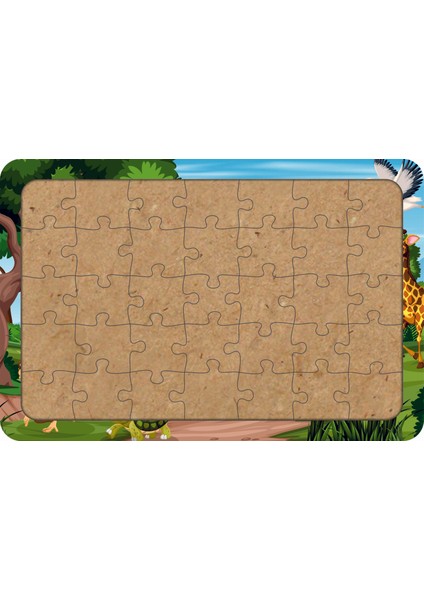 Hayvanlar 35 Parça Ahşap Çocuk Puzzle Yapboz Model 16