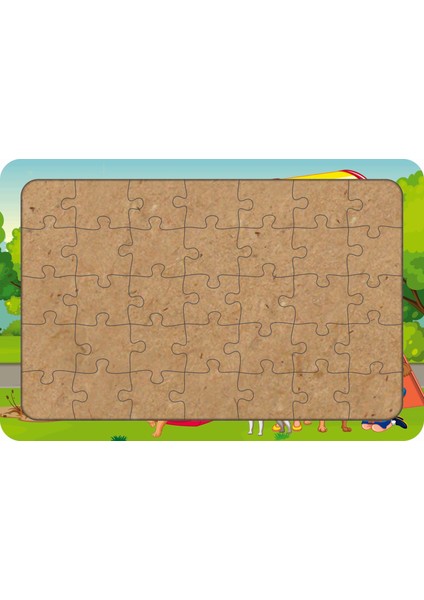 Parktaki Çocuklar 35 Parça Ahşap Çocuk Puzzle Yapboz Model 5