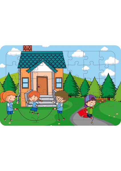 Oyun Zamanı 35 Parça Ahşap Çocuk Puzzle Yapboz