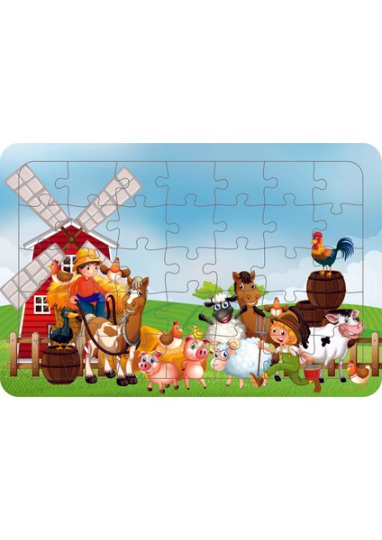 Hayvanlar 35 Parça Ahşap Çocuk Puzzle Yapboz Model 17
