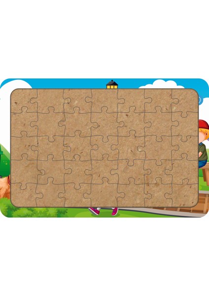 Teknoloji 35 Parça Ahşap Çocuk Puzzle Yapboz