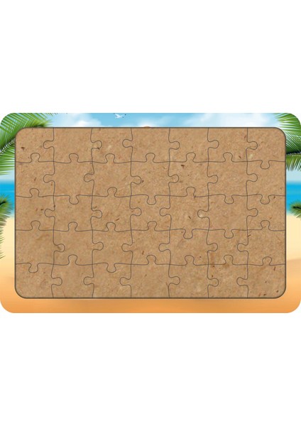 Tatil Karavanı 35 Parça Ahşap Çocuk Puzzle Yapboz