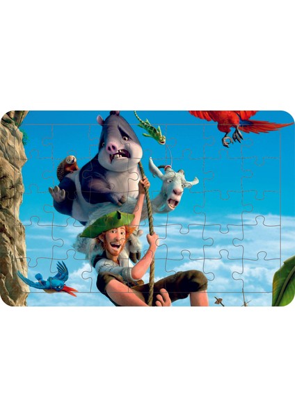 Kaptan ve Hayvanlar 35 Parça Ahşap Çocuk Puzzle Yapboz